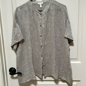 Eileen Fisher mandarin collar shirt
